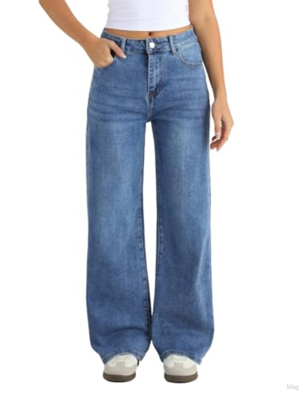 High Waisted Wide Leg Jeans for Women with Stretch 3 Lengths